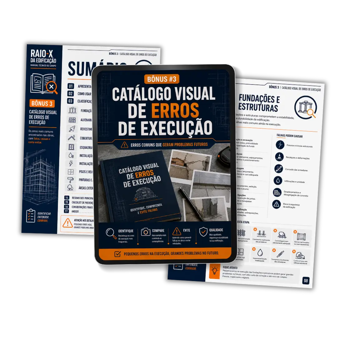 Mockup do bônus 3, Catálogo Visual de Erros de Execução